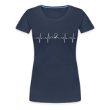 Frauen Premium T-Shirt - Heartbeat Coaster - Navy