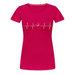 Frauen Premium T-Shirt - Heartbeat Coaster - dunkles Pink