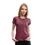 Frauen Premium T-Shirt - Heartbeat Coaster - Bordeauxrot meliert