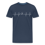Männer Premium T-Shirt - Heartbeat Coaster - Navy