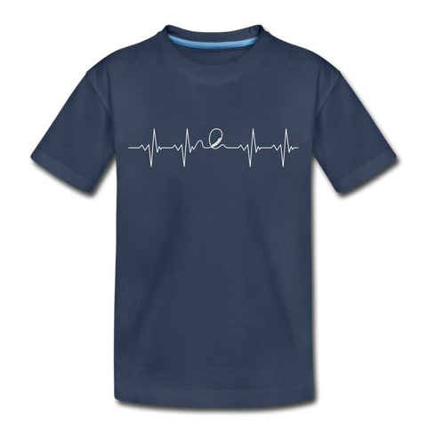 Kinder Premium T-Shirt - Heartbeat Coaster - Navy