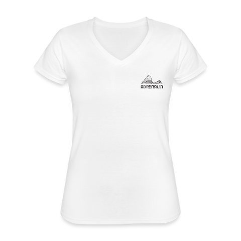 Frauen-T-Shirt mit V-Ausschnitt - Adrenalin - weiß