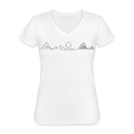 Frauen-T-Shirt mit V-Ausschnitt - Coaster Set - weiß