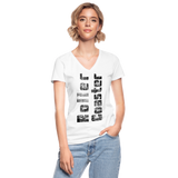 Frauen-T-Shirt mit V-Ausschnitt - Rollercoaster - weiß