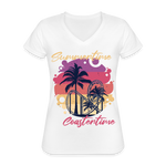 Frauen-T-Shirt mit V-Ausschnitt - Summer Coaster - weiß