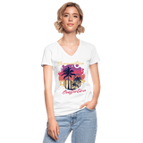 Frauen-T-Shirt mit V-Ausschnitt - Summer Coaster - weiß