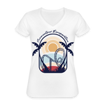 Frauen-T-Shirt mit V-Ausschnitt - Summertime Themeparktime - weiß