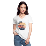 Frauen-T-Shirt mit V-Ausschnitt - Summer Vibes - weiß