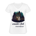 Frauen-T-Shirt mit V-Ausschnitt - Woodie Club Member - weiß