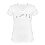 Frauen-T-Shirt mit V-Ausschnitt - Heartbeat Coaster - weiß