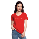 Frauen-T-Shirt mit V-Ausschnitt - Coaster Set - Rot