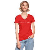 Frauen-T-Shirt mit V-Ausschnitt - Coaster Set - Rot