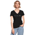 Frauen-T-Shirt mit V-Ausschnitt - Coaster Set - Schwarz
