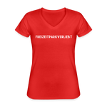 Frauen-T-Shirt mit V-Ausschnitt - Freizeitparkverliebt - Rot