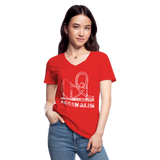 Frauen-T-Shirt mit V-Ausschnitt - Adrenalin - Rot