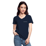 Frauen-T-Shirt mit V-Ausschnitt - Freizeitparkverliebt - Navy