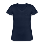 Frauen-T-Shirt mit V-Ausschnitt - Freizeitparkverliebt - Navy
