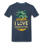 Männer Premium T-Shirt - I Love Rollercoasters - Navy