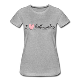 Frauen Premium T-Shirt - I Love Rollercoasters - Grau meliert