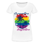Frauen Premium T-Shirt - Summertime Coastertime Pride - weiß