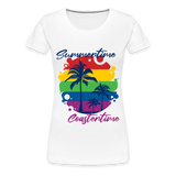 Frauen Premium T-Shirt - Summertime Coastertime Pride - weiß