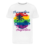 Männer Premium T-Shirt - Summertime Coastertime Pride - weiß