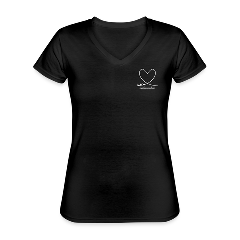 Frauen-T-Shirt mit V-Ausschnitt -  - Myrollercoasterdream-Special-Collection - Schwarz